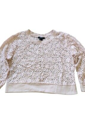 Forever 21 Pink Cropped Lace Top